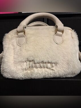Juicy Couture Cream Faux Fur Mini Handbag